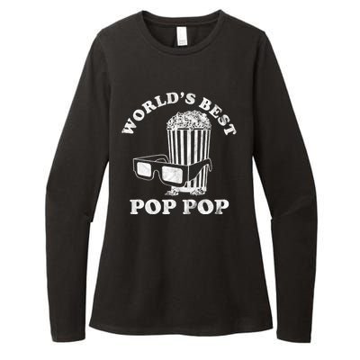 Worlds Best Pop Pop Movie Lover Fathers Day Womens CVC Long Sleeve Shirt