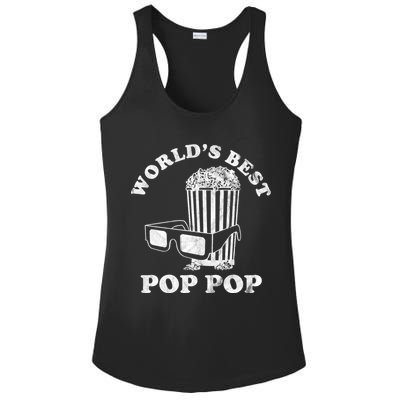 Worlds Best Pop Pop Movie Lover Fathers Day Ladies PosiCharge Competitor Racerback Tank