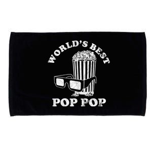 Worlds Best Pop Pop Movie Lover Fathers Day Microfiber Hand Towel