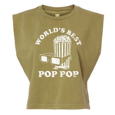 Worlds Best Pop Pop Movie Lover Fathers Day Garment-Dyed Women's Muscle Tee