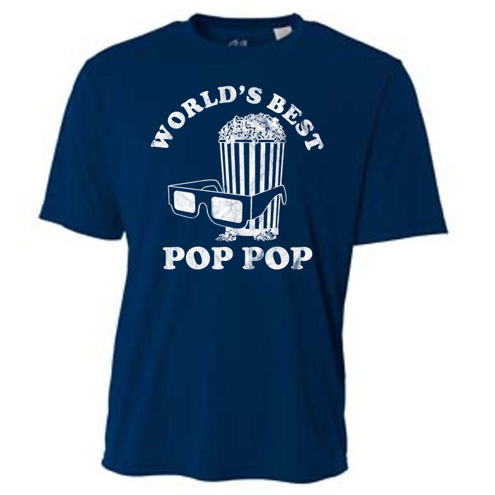 Worlds Best Pop Pop Movie Lover Fathers Day Cooling Performance Crew T-Shirt