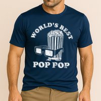 Worlds Best Pop Pop Movie Lover Fathers Day Cooling Performance Crew T-Shirt