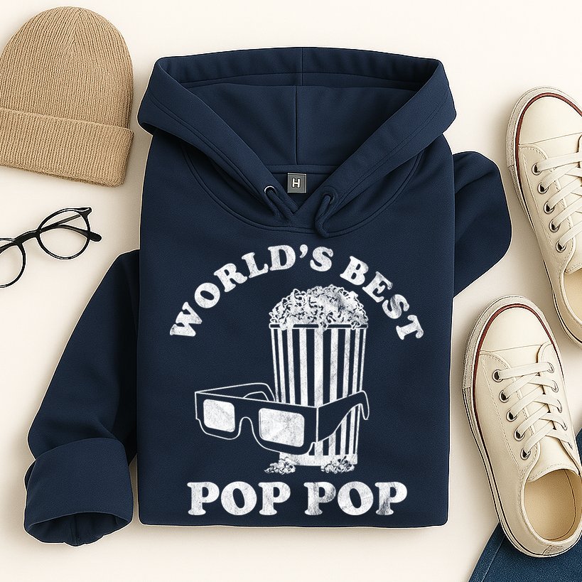 Worlds Best Pop Pop Movie Lover Fathers Day Hoodie