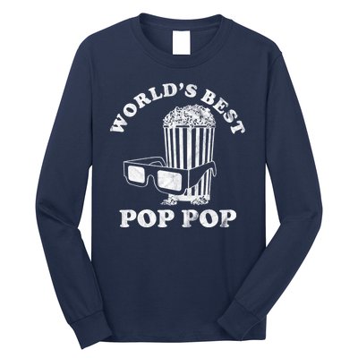 Worlds Best Pop Pop Movie Lover Fathers Day Long Sleeve Shirt