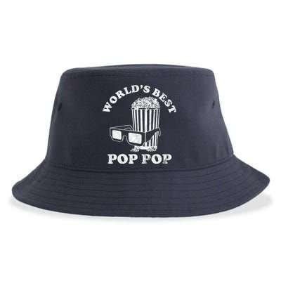 Worlds Best Pop Pop Movie Lover Fathers Day Sustainable Bucket Hat