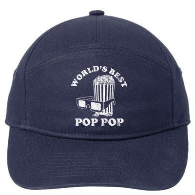 Worlds Best Pop Pop Movie Lover Fathers Day 7-Panel Snapback Hat
