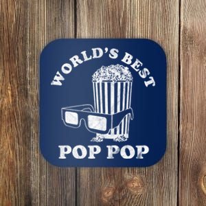 Worlds Best Pop Pop Movie Lover Fathers Day Coaster