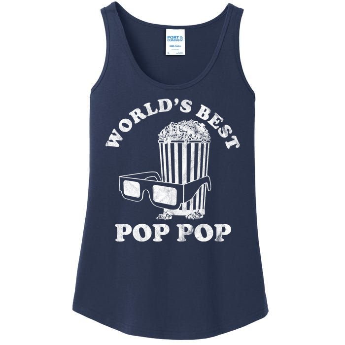 Worlds Best Pop Pop Movie Lover Fathers Day Ladies Essential Tank