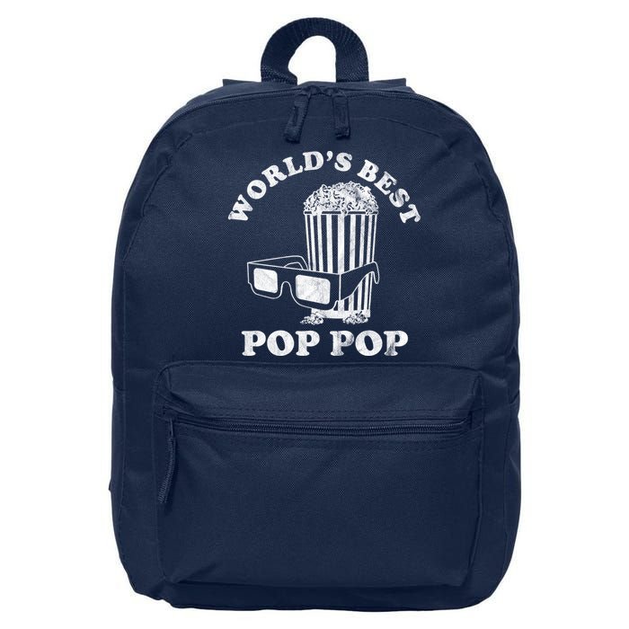 Worlds Best Pop Pop Movie Lover Fathers Day 16 in Basic Backpack
