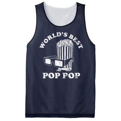 Worlds Best Pop Pop Movie Lover Fathers Day Mesh Reversible Basketball Jersey Tank