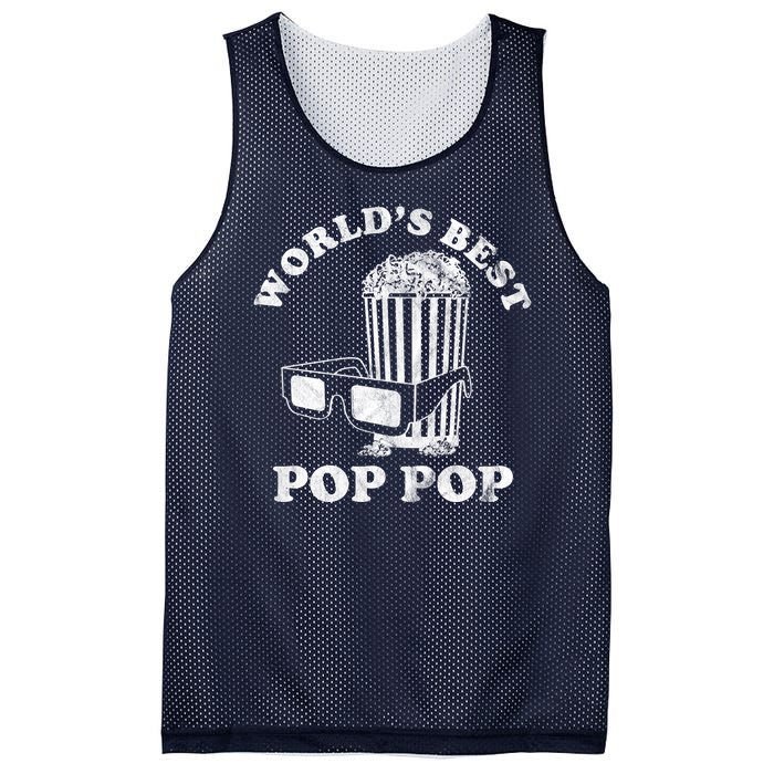 Worlds Best Pop Pop Movie Lover Fathers Day Mesh Reversible Basketball Jersey Tank