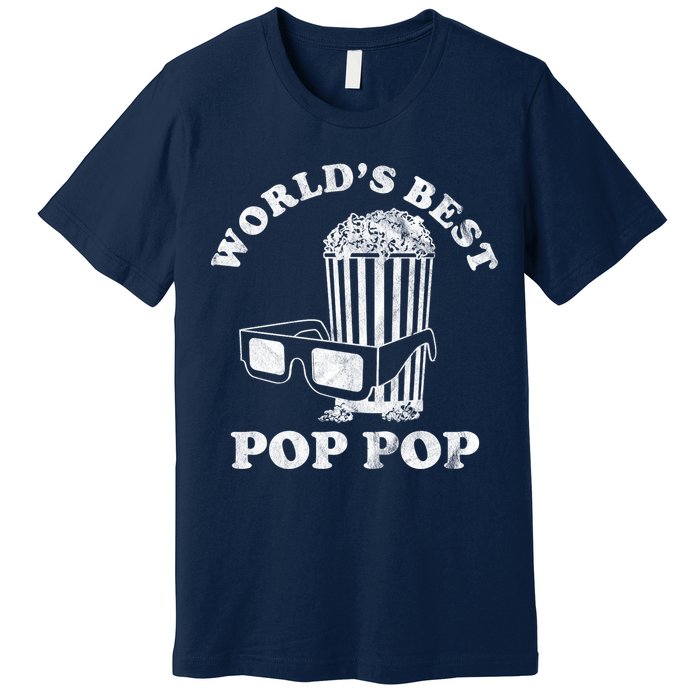 Worlds Best Pop Pop Movie Lover Fathers Day Premium T-Shirt
