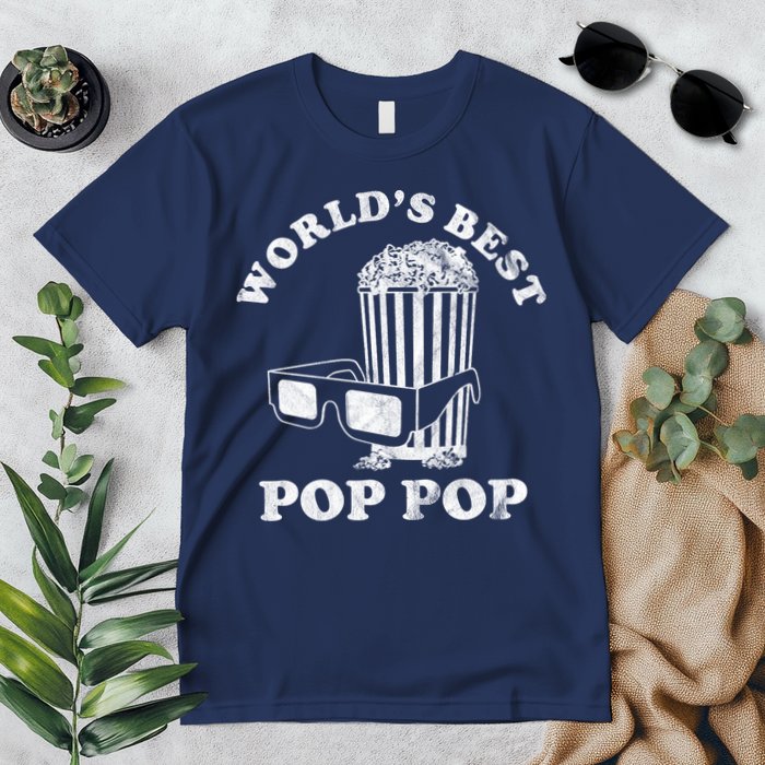 Worlds Best Pop Pop Movie Lover Fathers Day Premium T-Shirt