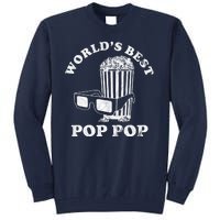 Worlds Best Pop Pop Movie Lover Fathers Day Tall Sweatshirt