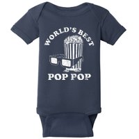 Worlds Best Pop Pop Movie Lover Fathers Day Baby Bodysuit