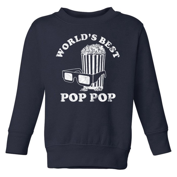 Worlds Best Pop Pop Movie Lover Fathers Day Toddler Sweatshirt