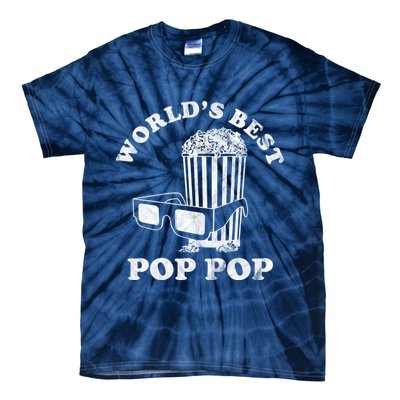 Worlds Best Pop Pop Movie Lover Fathers Day Tie-Dye T-Shirt