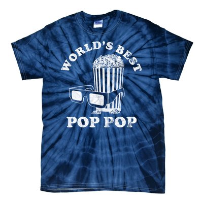 Worlds Best Pop Pop Movie Lover Fathers Day Tie-Dye T-Shirt