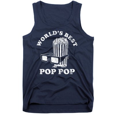 Worlds Best Pop Pop Movie Lover Fathers Day Tank Top