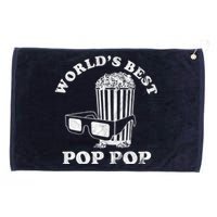 Worlds Best Pop Pop Movie Lover Fathers Day Grommeted Golf Towel