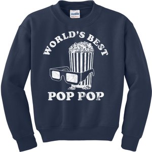 Worlds Best Pop Pop Movie Lover Fathers Day Kids Sweatshirt