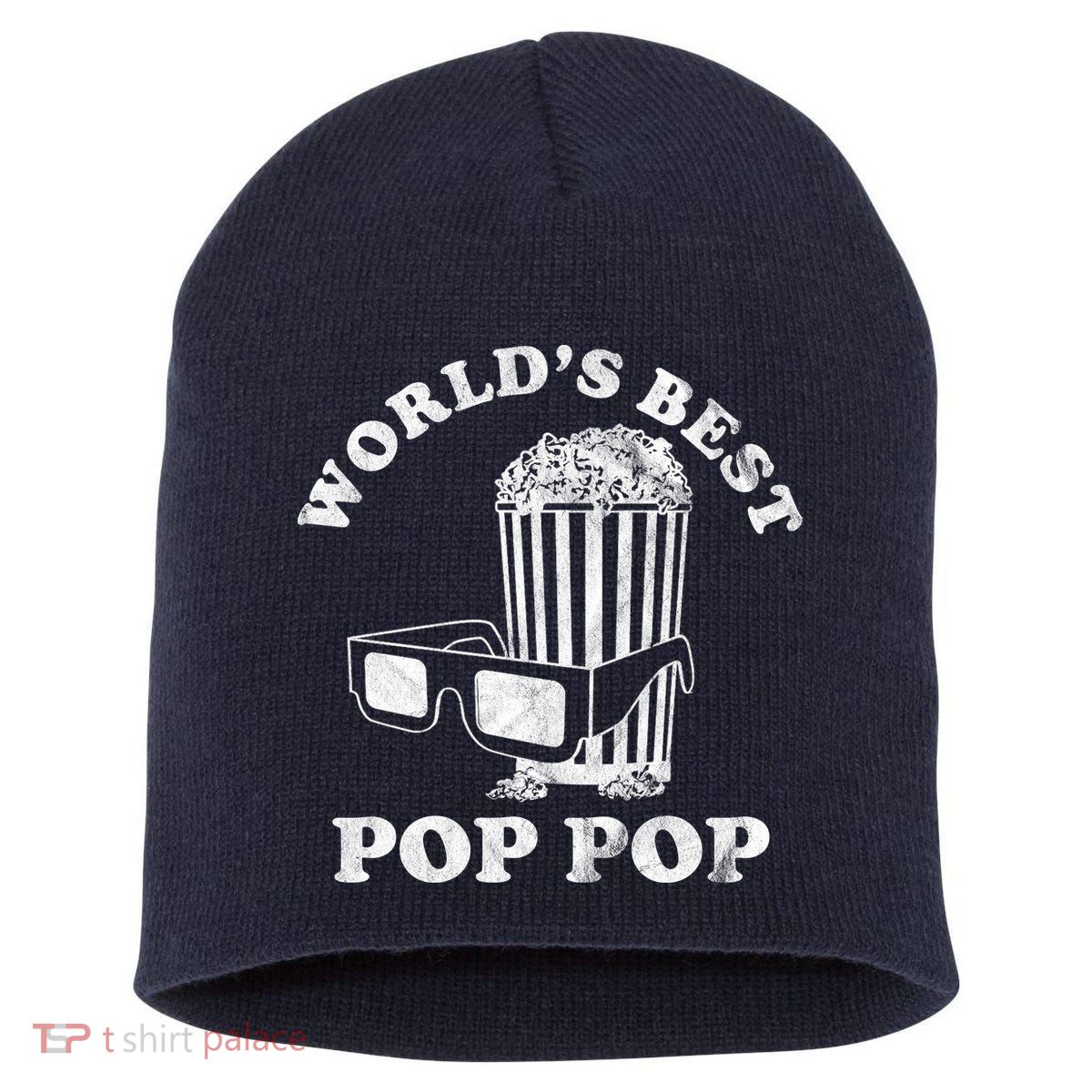 Worlds Best Pop Pop Movie Lover Fathers Day Short Acrylic Beanie