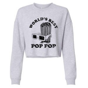 Worlds Best Pop Pop Movie Lover Fathers Day Cropped Pullover Crew