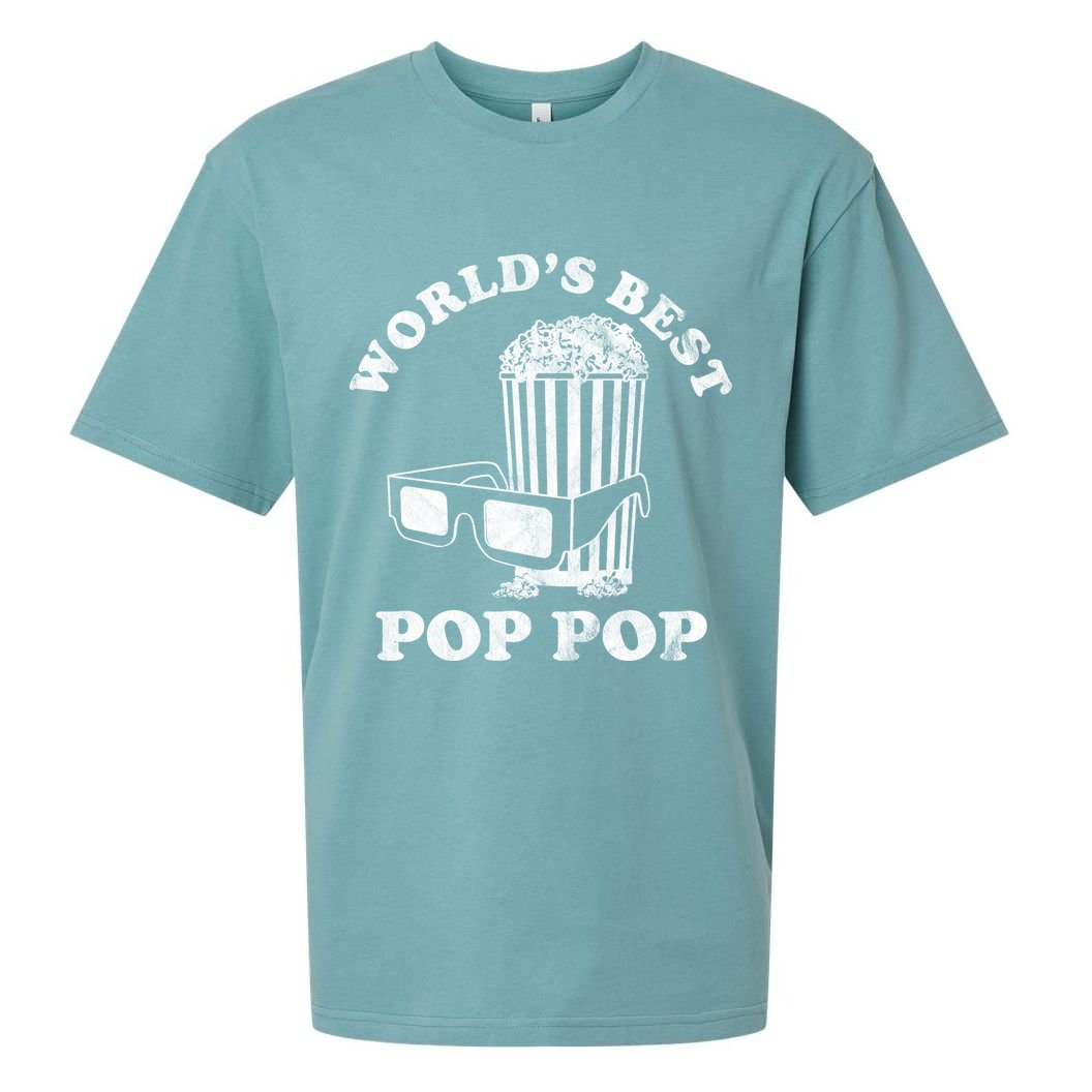 Worlds Best Pop Pop Movie Lover Fathers Day Sueded Cloud Jersey T-Shirt
