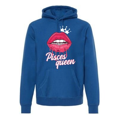 Wo Birthday Pisces Queen Pisces Zodiac Sign Gift Premium Hoodie