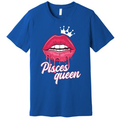 Wo Birthday Pisces Queen Pisces Zodiac Sign Gift Premium T-Shirt