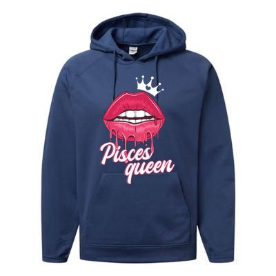 Wo Birthday Pisces Queen Pisces Zodiac Sign Gift Performance Fleece Hoodie