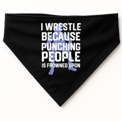 Wrestle Because Punching People Is Frowned Upon Wrestling USA-Made Doggie Bandana