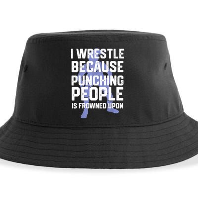 Wrestle Because Punching People Is Frowned Upon Wrestling Sustainable Bucket Hat