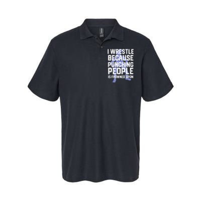 Wrestle Because Punching People Is Frowned Upon Wrestling Softstyle Adult Sport Polo