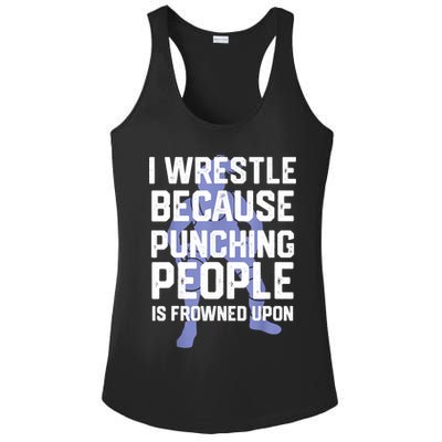 Wrestle Because Punching People Is Frowned Upon Wrestling Ladies PosiCharge Competitor Racerback Tank