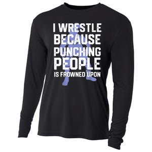 Wrestle Because Punching People Is Frowned Upon Wrestling Cooling Performance Long Sleeve Crew