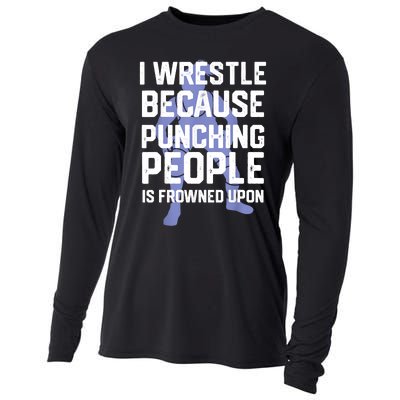 Wrestle Because Punching People Is Frowned Upon Wrestling Cooling Performance Long Sleeve Crew