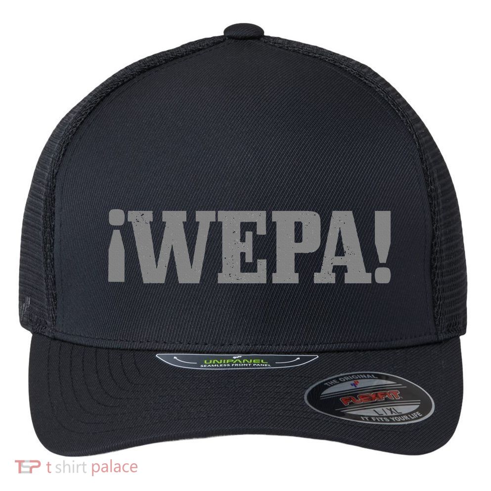Wepa Boricua Puerto Rico Rican Latin Spanish Slang Funny Flexfit Unipanel Trucker Cap