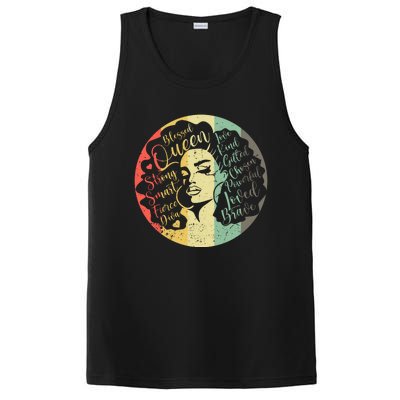 Wo Black Queen Afro African American Melanin Natural Hair Great Gift PosiCharge Competitor Tank