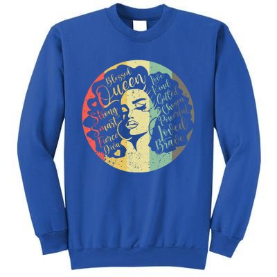 Wo Black Queen Afro African American Melanin Natural Hair Great Gift Sweatshirt