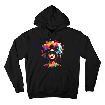 Women Black Queen Dripping Afro Melanin Juneteenth Hoodie