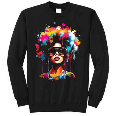 Women Black Queen Dripping Afro Melanin Juneteenth Sweatshirt