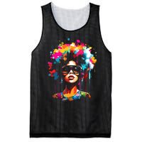 Women Black Queen Dripping Afro Melanin Juneteenth Mesh Reversible Basketball Jersey Tank