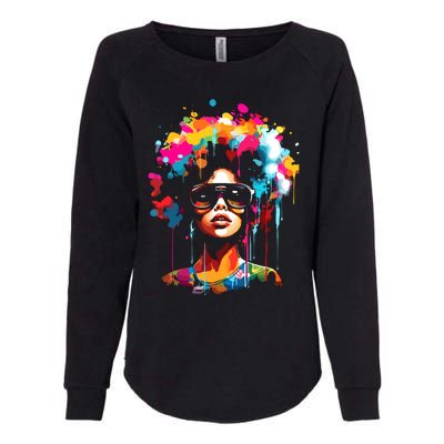 Women Black Queen Dripping Afro Melanin Juneteenth Womens California Wash Sweatshirt