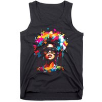 Women Black Queen Dripping Afro Melanin Juneteenth Tank Top