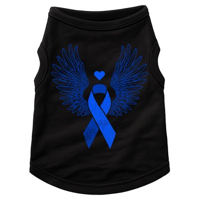 Winged Blue Ribbon Colon Cancer Awareness Cute Gift Doggie Tank