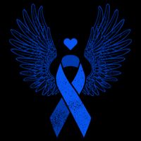 Winged Blue Ribbon Colon Cancer Awareness Cute Gift Flat Bill Trucker Hat