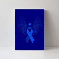 Winged Blue Ribbon Colon Cancer Awareness Cute Gift Canvas