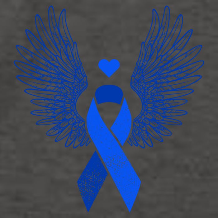 Winged Blue Ribbon Colon Cancer Awareness Cute Gift Vector Backpack
