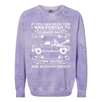 Wrecker Breakdown Recovery Towing Tow Truck Driver Colorblast Crewneck Sweatshirt